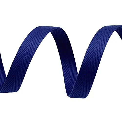 Köperband 1m x 10mm breit große Farbwahl Einfass- Nahtband Gurtband Baumwollband, Größe:10mm, Farbe:tintenblau
