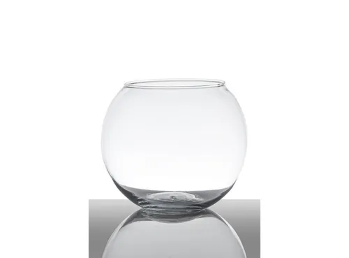Hakbijl Glass Kugelvase BALL - Kugelvase aus klarem Glas, 7cm hoch und 9,5cm breit, ideal für kreative Blumendekorationen und stilvolle Akzente in Ihrem Zuhause.