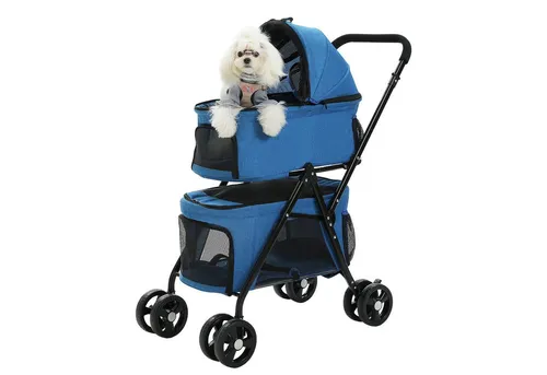 Purpurra Hundebuggy Haustierwagen Haustierbuggy mit Sicherheitsgurt für 1 oder 2 Hunde, (2-tlg)