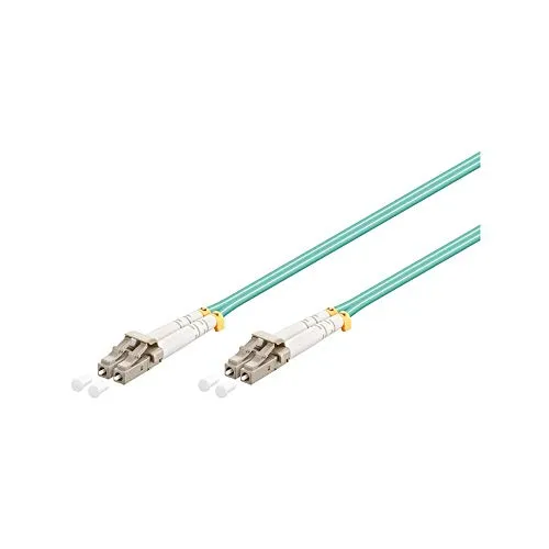 Goobay 95755 Glasfaser Kabel - Multimode OM3 Aqua Duplex LC UPC Stecker, halogenfrei und ideal für stabile Netzwerkverbindungen