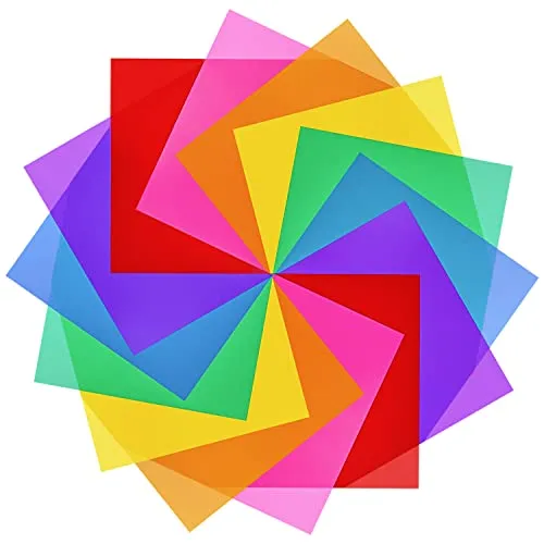 Farbfolie Farbfilter Folie 14 Stück Farbfolie Hitzebeständig für Lampen LED Gel Farbige Filterfolien für Scheinwerfer Foto Fotostudio Blitz Strobe (Rot Orange Gelb Blau Lila Rosa Grün)