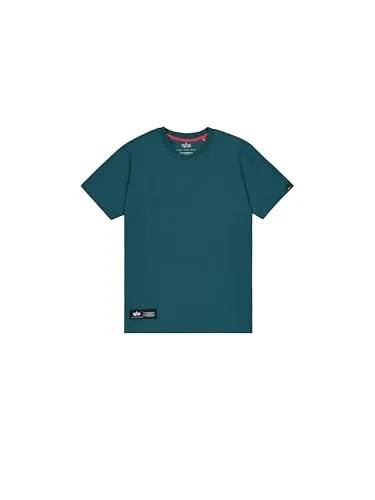 Alpha Industries Herren Label Backprint T-Shirt, Deep Petrol, M