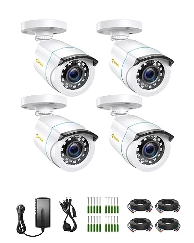 Produktbild Anlapus 4X HD 1080P Außen Bullet Überwachungskamera Set mit Kabel und Netzteil, 20M IR Nachtsicht, NUR Kompatibel mit 1080P TVI DVR System