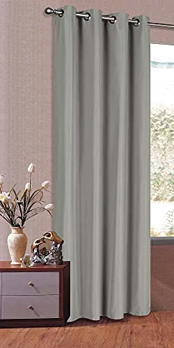 Vorhang Blickdicht Schal, Matte unifarbene Gardine mit Ösen. Material aus Microsatin Micofaser-Gewebe. HxB 175x140 cm, Hellgrau, 20405