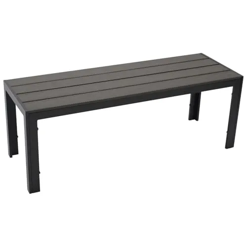 Gartenbank SORANO 120 cm ohne Lehne – Alu anthrazit in grau von DEGAMO