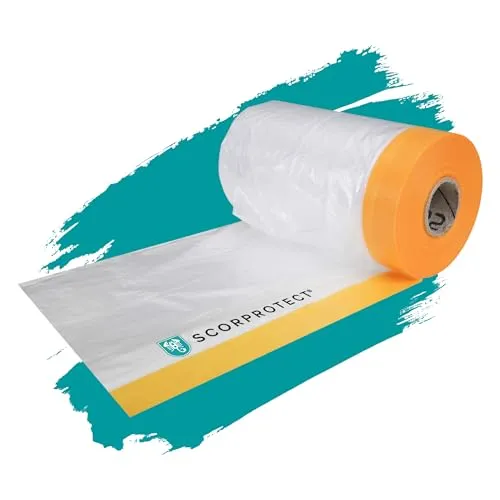 Scorprotect Goldband Klebeband Washitape mit Abdeckfolie 7 my Rolle (1100 mm x 25 m)