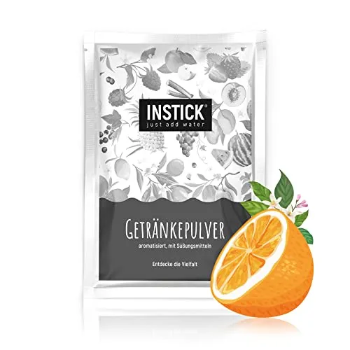 INSTICK Zuckerfreies Instant-Getränk (Orange) – 1 Packung für 18 L – Veganes Getränkepulver Kalorienarm & Vitamin C – Instant-Pulver