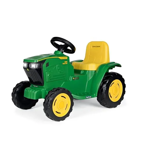 Peg Perego John Deere Mini Traktor – Elektrischer Kindertraktor 6V ab 1 Jahr mit wiederaufladbarer Batterie, LED-Lichter, Hupe, Geräusche und Melodien