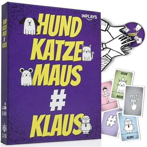 Hund Katze Maus Hashtag Klaus - erfindet Euer Wort des Tages und löst das Chaos aus, Kartenspiel, Partyspiel und Reaktionsspiel