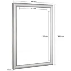 EasyFix-Klapprahmen 25mm Gehrung A0 silber - Werbeartikel, 25 mm Profil mit einfacher Montage - ideal für glatte Flächen, Plakat einlegen und sofort nutzen!