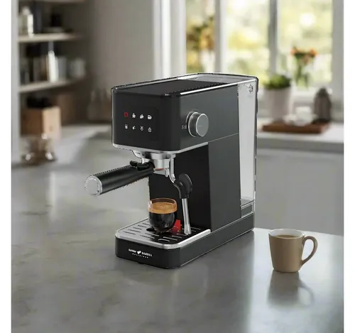 KeMar Kitchenware Espressomaschine KEM-117 - 20 Bar Druck mit Touch Display - Espressomaschine mit 20 Bar Druck und schlankem Design, ideal für Zuhause oder unterwegs. Inklusive integriertem Milchaufschäumer für perfekten Milchschaum.