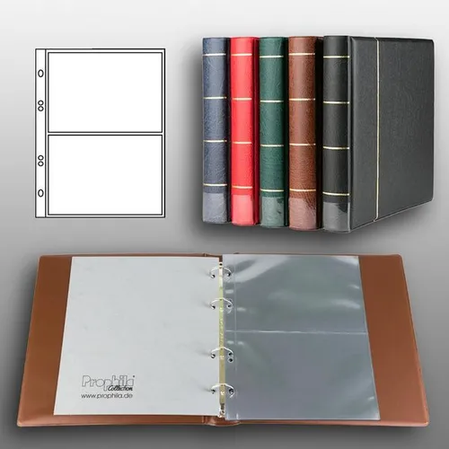 Prophila Postkarten-Album mit 20 Hüllen für 40 Postkarten braun