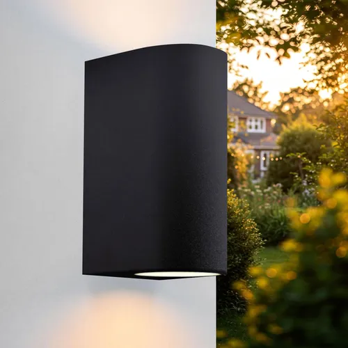Außenwandleuchte aus Aluminium 1267-BK2, IP44, GU10 Fassung