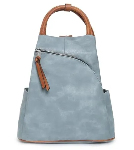irisaa Damen Rucksack Daypack Tasche Umhänge Tasche Schulrucksack Schultertasche für Frauen und Mädchen, Damen Tasche:Blau