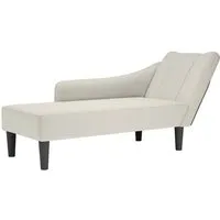 vidaXL Chaiselongue mit Rechter Armlehne - Creme Samt - Gartenmöbel für stilvolle Entspannung: Die elegante Chaiselongue aus weichem Samt bietet optimalen Komfort und passt perfekt in jeden Raum.