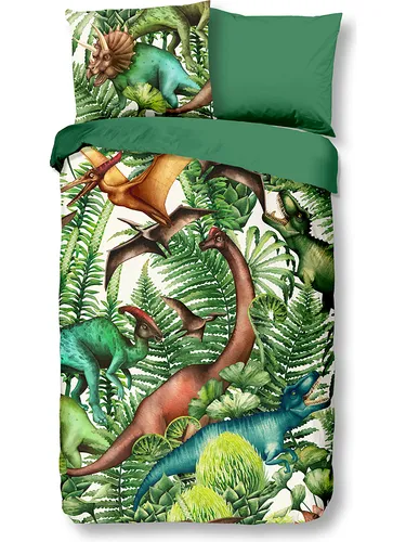 Xxxl Kinderbettwäsche Grün - Tierdesign, 135x200 cm - Bettwäsche für Kinder mit fantasievollem Tierdesign, aus atmungsaktiver Baumwolle, pflegeleicht und bis 40°C waschbar. Ideal für süße Träume und ein farbenfrohes Kinderzimmer.