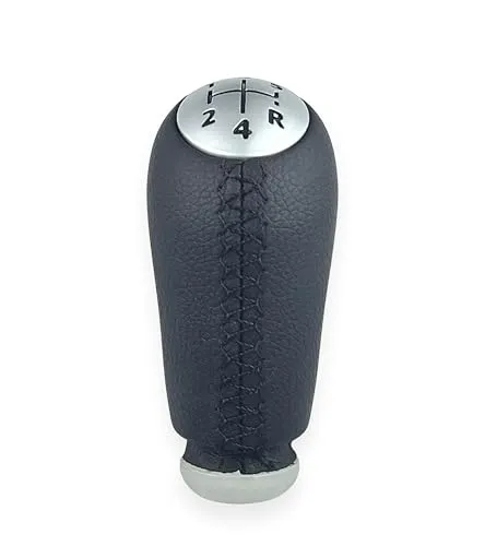 1neiSmartech Schaltknauf manuell 5 Gang + Rückwärtsgang kompatibel mit Renault Megane Clio Scenic Kangoo aus PU-Leder 5 Geschwindigkeiten