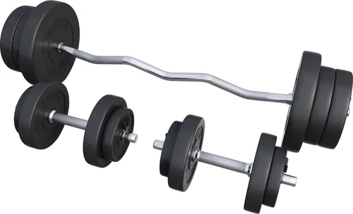 GORILLA SPORTS Hantel-Set SZ Curlstange 120cm - Hantelset für effektives Krafttraining, inklusive 70kg Gewichten und sicherer Federverschlüsse für Überkopf-Übungen. Ideal für Home Gym und Fitness-Enthusiasten.