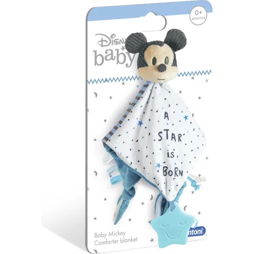 Clementoni Baby 17345 - Baby Mickey Kuscheldeckchen - Babydecken für beruhigende Momente, weich und ideal für kreative Spielstunden mit Baby Mickey als treuen Begleiter.