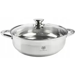 Großer Kochtopf 7,6L Ø32cm – Edelstahl Topf für Induktion & Gas, mit Glasdeckel