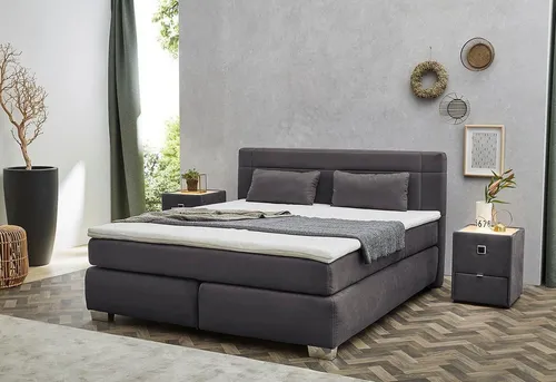Boxspringbett ROMANA-MIX 180x200cm dunkelgrau in grau von Jockenhöfer