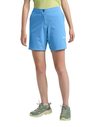 Jack Wolfskin Hiking Alpine Short W mid blue (C0454) 44 - Wanderhose für Damen aus atmungsaktivem TEXADRI TWILL SOFT-Gewebe, ideal für sommerliche Wanderausflüge mit elastischer Taille und mehreren Taschen für wichtige Utensilien.
