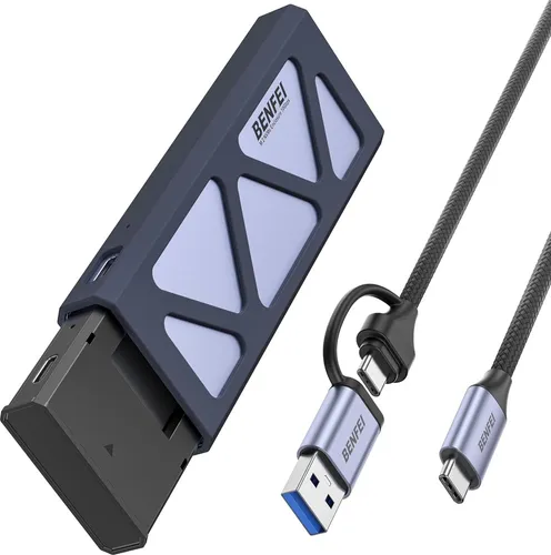 BENFEI Festplattengehäuse NVMe M.2 SSD Gehäuse USB 3.2 10Gbps mit Kühlkissen