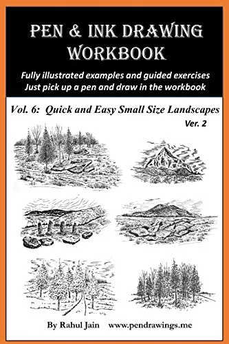 Produktbild Pen and Ink Drawing Workbook Vol 6: Drawing Quick and Easy Pen & Ink Landscapes (Pen and Ink Workbooks)