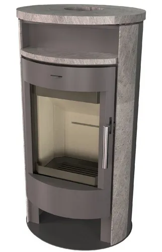 Runder Premium-Kaminofen TORONTO S mit Specksteinverkleidung