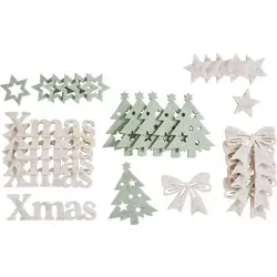 VBS Filz Streuteile XMAS 30 Stk 2.7-8.2 cm 3 mm Dicke - Bunt
