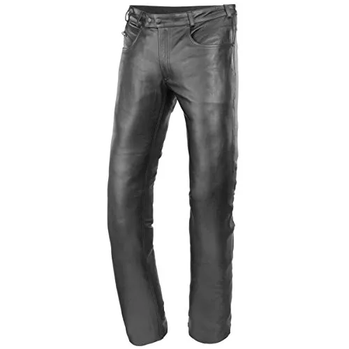 Büse Lederjeans für Männer, schwarz, Größe 50 - Motorradhosen im klassischen 5 Pocket Style, ohne Knienaht und mit individuell anpassbarer Beinlänge für optimalen Tragekomfort.