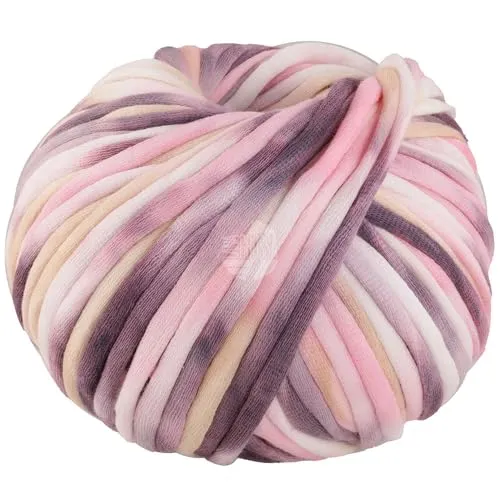 LANA GROSSA Gelato | Weiches, gefülltes Baumwoll-Schlauchbändchen mit buntem Sprenkeldruck | Handstrickgarn aus 52% Baumwolle & 48% Polyamid | 100g Wolle zum Stricken & Häkeln | 80m Garn FB 11