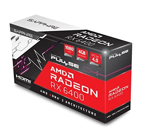 Sapphire PULSE AMD Radeon RX 6400 GAMING - 4 GB Grafikkarte, leistungsstark für flüssiges Gaming und Multimedia-Erlebnis