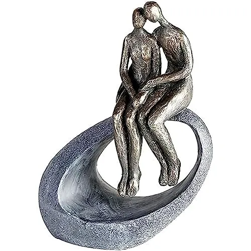 Casablanca Dekofigur Skulptur Moment - Figuren & Skulpturen, bronzefarben/grau, Höhe 27 cm, mit Spruchanhänger für besondere Momente im Wohnzimmer.