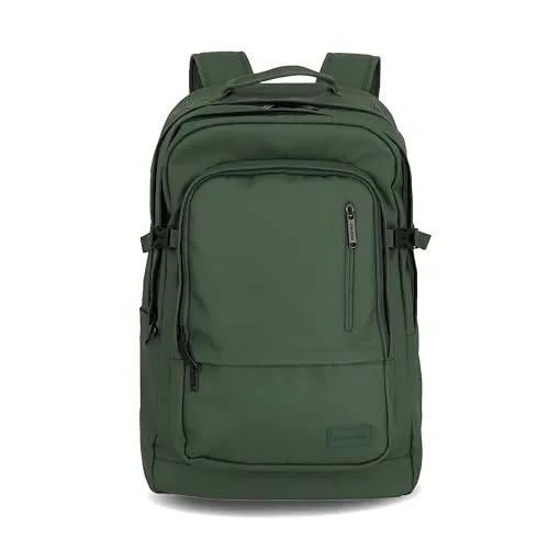 Travelite BASICS Rucksack - Wasserabweisend & Gepolstertes Laptop Fach - Laptop-Rucksäcke: Perfekt für Reisen und Freizeit, mit 15,6 Zoll gepolstertem Laptop Fach, wasserabweisendem Material und praktischer Aufsteckfunktion für Trolleys.