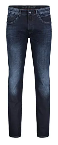 MAC Jeans Herren Arne Pipe Slim Jeans - Blue Black 3D Authentic Wash - Stylische 5-Pocket-Jeans im Slim-Fit, ideal für moderne Outfits mit hohem Tragekomfort.