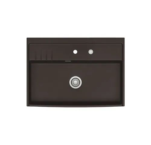 KeraDomo KENTRO 90 Keramikspüle mit Excenterbedienung von systemceram