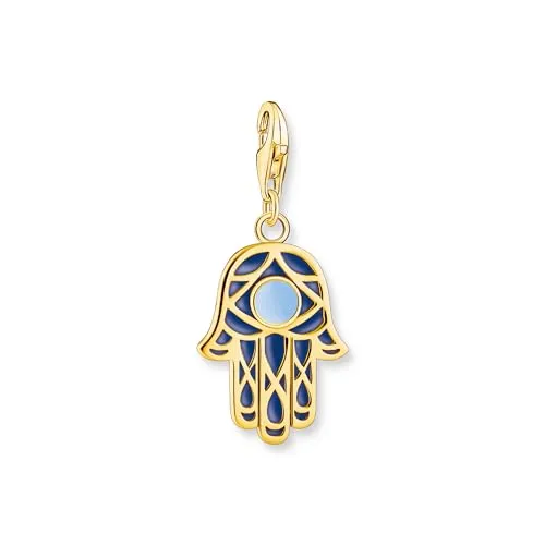 THOMAS SABO Damen Charm-Anhänger Fatima's Hand - Clasp Charms für Damen, aus 925 Sterlingsilber mit Kaltemaille und 750 Gelbgold Vergoldung, bietet vielfältige Kombinationsmöglichkeiten für ein individuelles Schmuckstück.