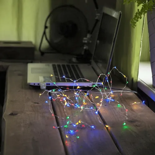 LED Drahtlichterkette 'String Dew Drop' USB, mehrfarbig,Star Trading