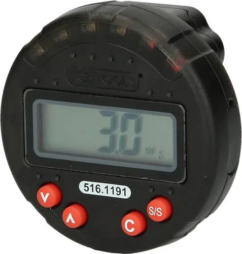 KS Tools 516.1191 Digitaler Drehwinkelmesser mit Magnet, Ø 55,0mm - Drehmomentschlüssel mit präziser digitaler Winkelanzeige, akustischem Signal und LED-Anzeige für exakte Schraubensicherung. Inkl. stabilem Kunststoffkoffer und Kalibrier-Konformitätserklärung.