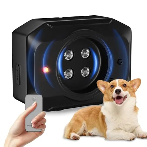 QEWEUUIE Anti Bell Gerät Hunde,55Ft Antibell für Hunde mit Fernbedienung,3 Modi, Drinnen und draußen IPX4 wasserdichtes Antibell Ultraschall Gerät,Geeignet für kleine, mittelgroße und große Hunde.
