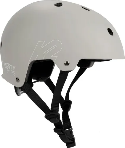 K2 Helm Inlineskate Varsity MIPS matte grau, Größe: S (48-54cm) - Fahrradhelm mit MIPS Schutzsystem für erhöhte Sicherheit bei Stürzen, mikroverstellbare Passform und Hartschalenschutz, ideal für Kinder und Erwachsene.