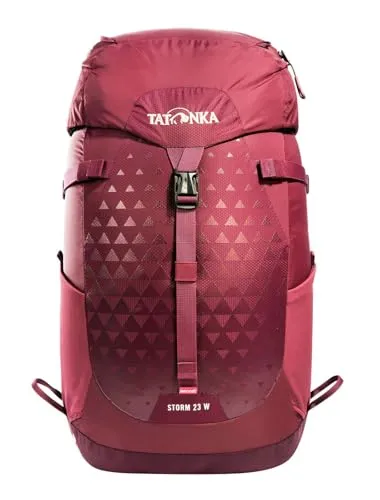 TATONKA® Wanderrucksack Storm 23 Recco Women - 23L, bordeaux rot - Wanderrucksack für Frauen mit X Vent Zero-Tragesystem für optimale Belüftung und integrierten RECCO®-Reflektor für mehr Sicherheit. Ideal für Tageswanderungen und umweltfreundlich.