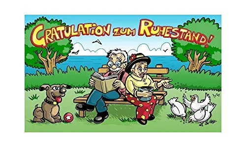 Gratulation zum Ruhestand Fahne (V19) - 90x150cm in weiß von Fahnen-Flaggen