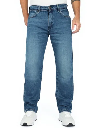 Wrangler Herren Relaxed Straight Fit Stretch Jeans - Frontier, W36 L30 - Bequeme Relaxed Fit Jeans in Blau, aus 99% Baumwolle und 1% Elasthan für optimale Bewegungsfreiheit und Tragekomfort.