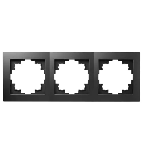 McPower Rahmen Flair 3-fach | Abdeckrahmen für Schalter und Steckdosen | matt schwarz | 223 x 81 mm | modernes Design | IP20 | hochwertiger Kunststoff