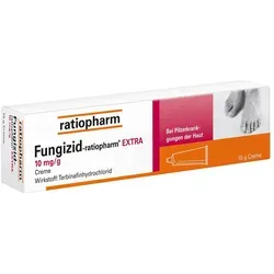 Fungizid-ratiopharm Extra Creme gegen Pilzerkrankungen - Arzneimittel zur effektiven Behandlung von Fußpilz und Hautpilzen, wirkt schnell gegen Juckreiz und Rötungen. Ideal für Erwachsene und Jugendliche ab 12 Jahren.