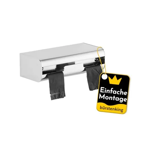Hygienebeutelspender zur Wandmontage für hygienische Beutel - Praktischer Hygienebeutelspender in eleganter Chrom-Optik für eine ordentliche Aufbewahrung. Einfache Wandmontage mit robustem Design für den täglichen Einsatz in öffentlichen und privaten Bereichen.