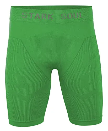 STARK SOUL Unterziehhose, Funktionshosen -WARM UP-, Herren Sport Shorts, Seamless, grün, S-M