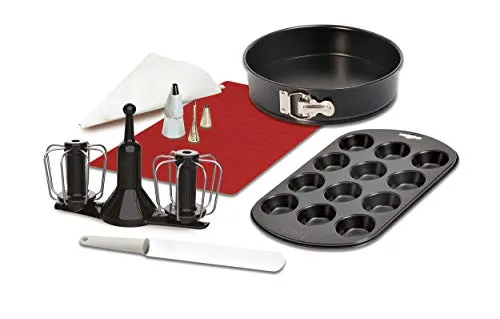 Krups Prep&Cook Zubehör Set - Zubehör für Prep&Cook Küchenmaschine mit doppelt rotierendem Schneebesen für optimale Präzision. Inklusive KAISER Backformen und Spritzbeutel-Set – ideal für kreative Backideen!